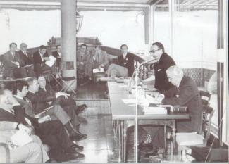 Foto storica di un Direttivo ANPAN - Terrazza Martini (1971 - Genova)